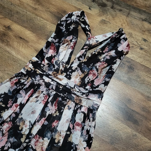 Solemio Floral Maxi Crossback Dress Size Small - Picture 5 of 11
